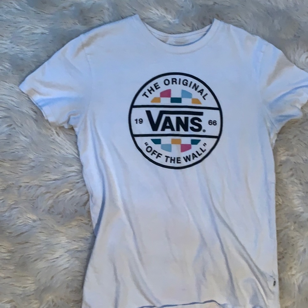 short sleeve white vans shirt